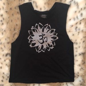 dhanika yoga crop top tank with semi-open back
